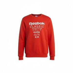 Reebok Classic Fleece Crew Neck Graphic Logo Pullover Sweatshirt Red Size Small
